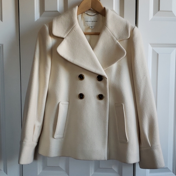 Banana Republic Cream Wool Peacoat 